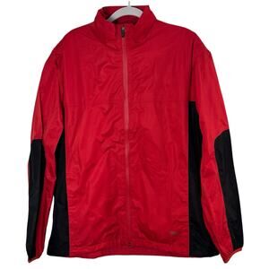 Antigua Men’s Red Vented Full-Zip Golf Windbreaker Jacket Size L Long Sleeve